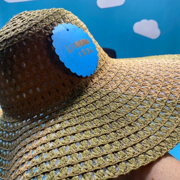 Leather Heart Applique Paper Straw Tie Dyed Sun Hat - Picture 9 of 10